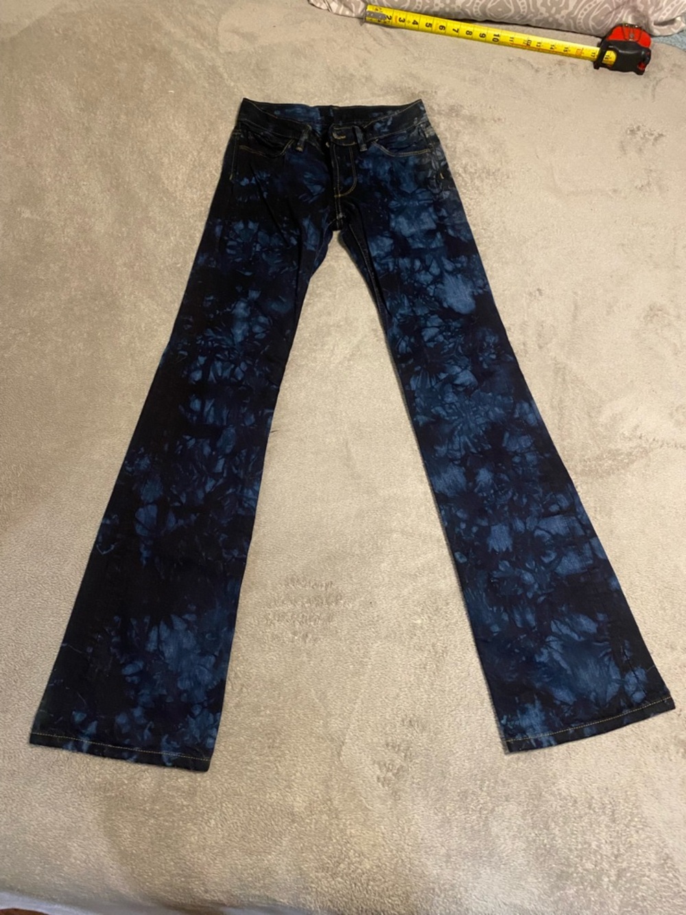 Super Unique, Source Unknown Navy and Black Tie-Dye Flare Jeans